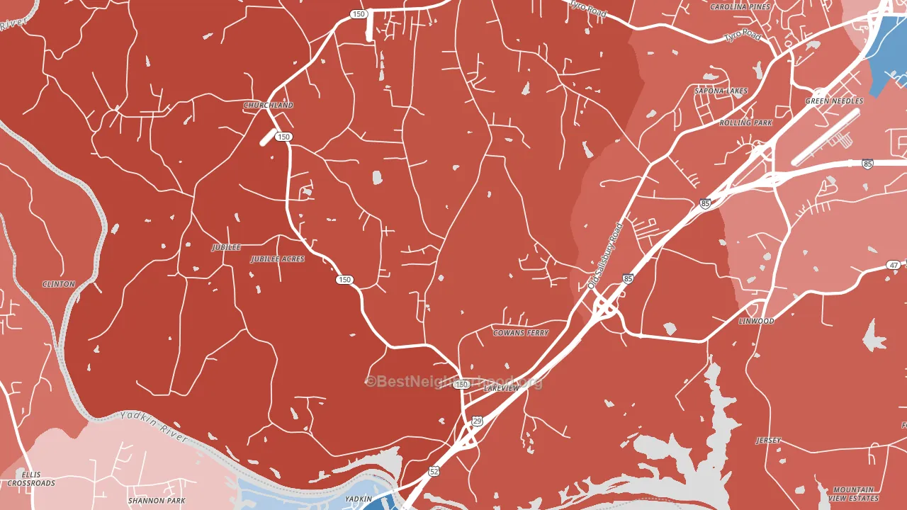 27299, NC block-group political-lean map