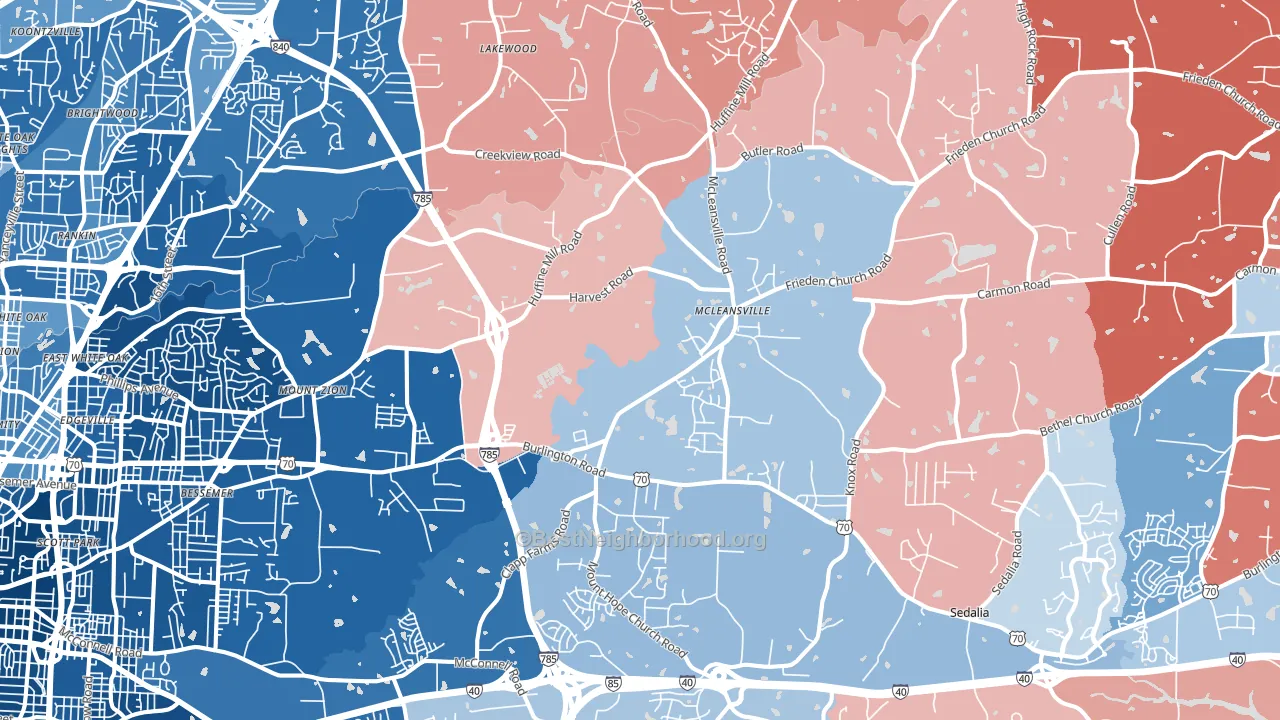 27301, NC block-group political-lean map
