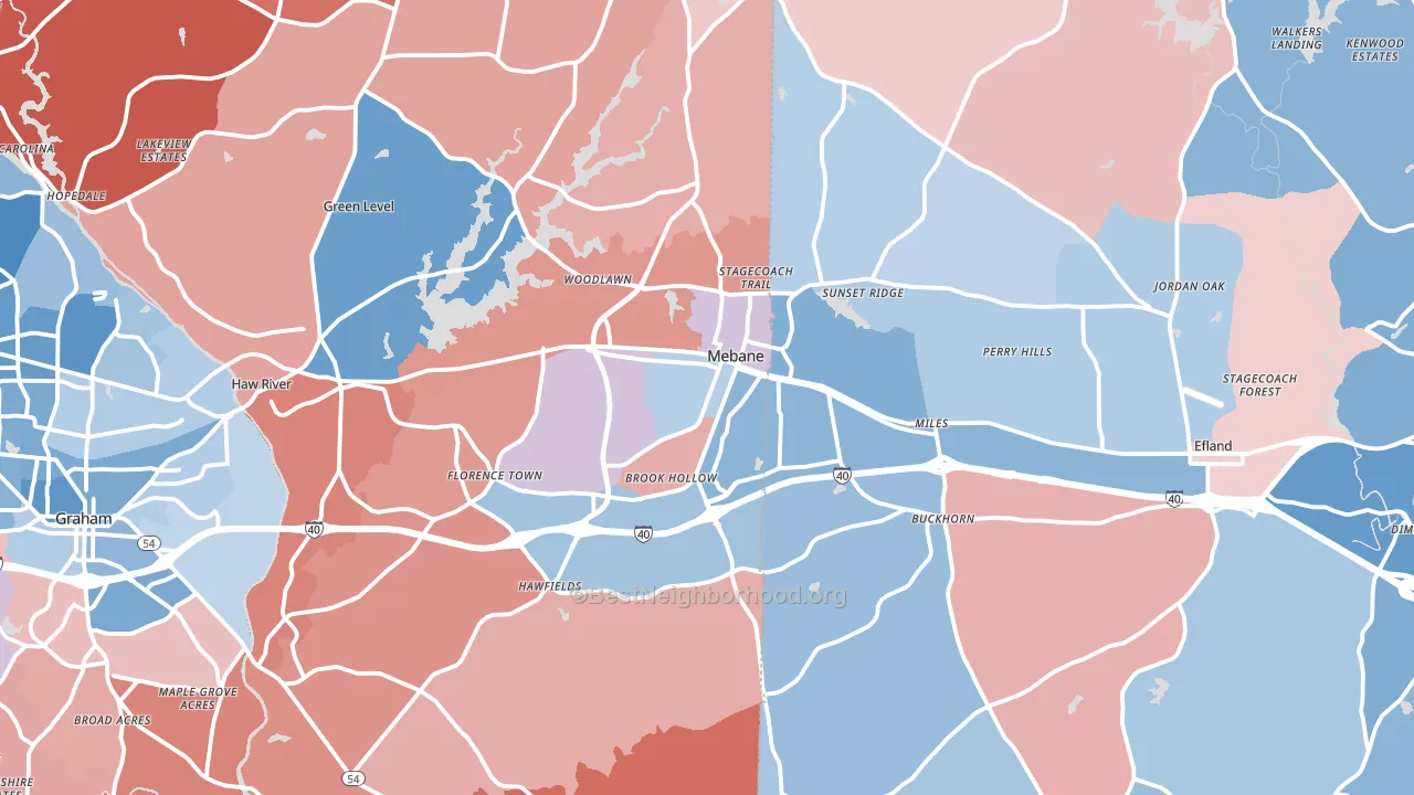 27302, NC block-group political-lean map