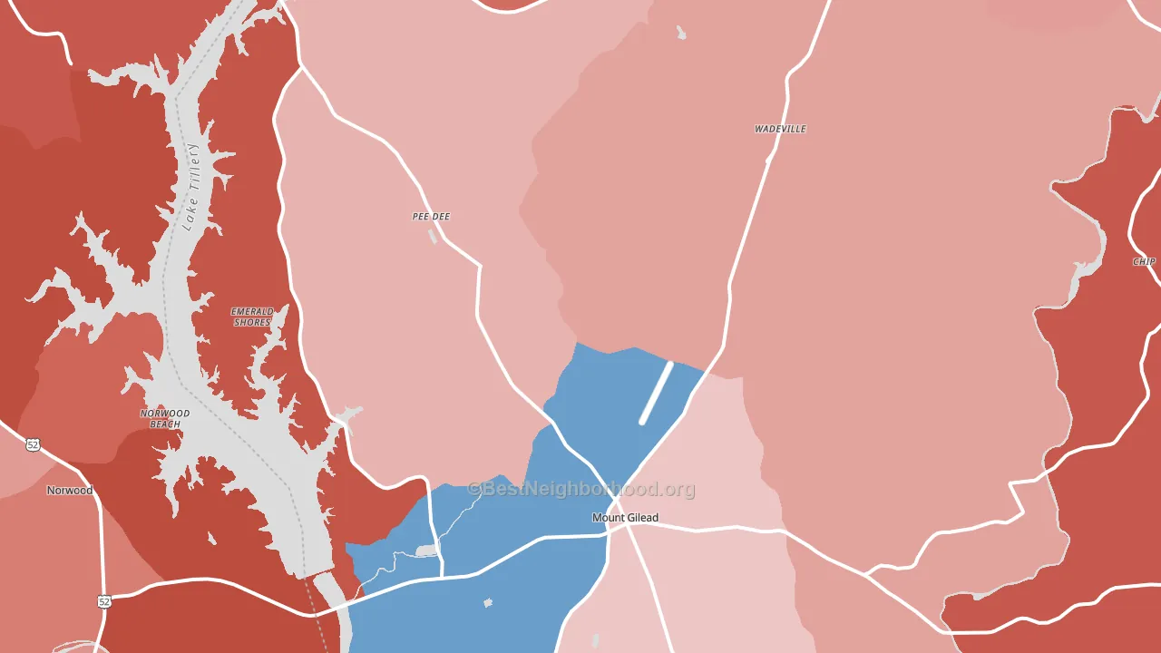 27306, NC block-group political-lean map