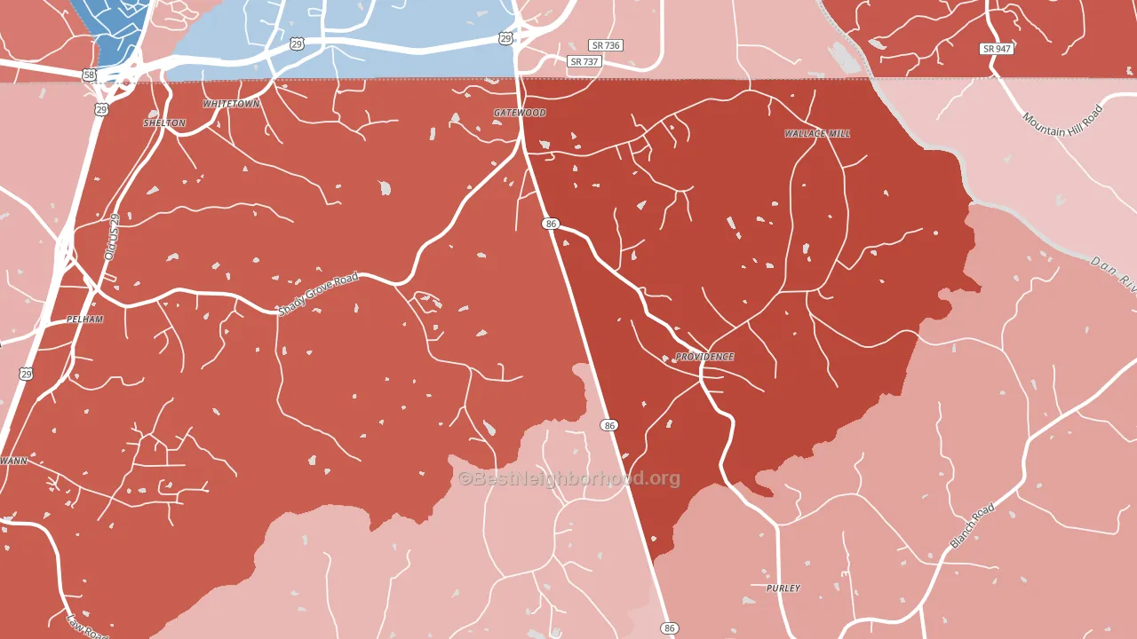 27315, NC block-group political-lean map