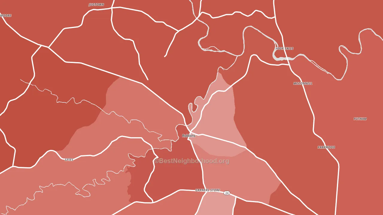 27325, NC block-group political-lean map