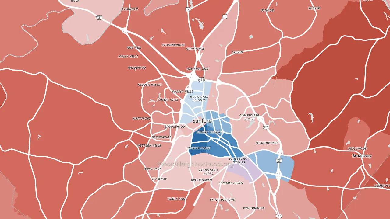 27330, NC block-group political-lean map
