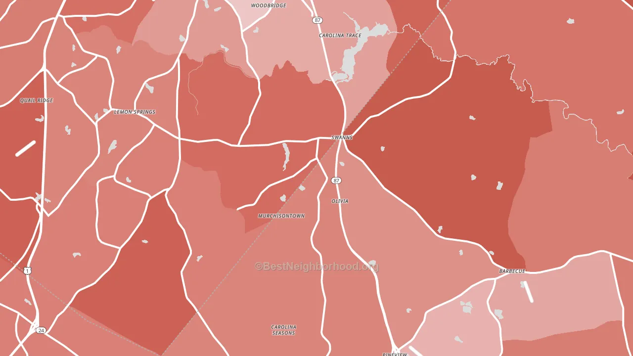 27332, NC block-group political-lean map