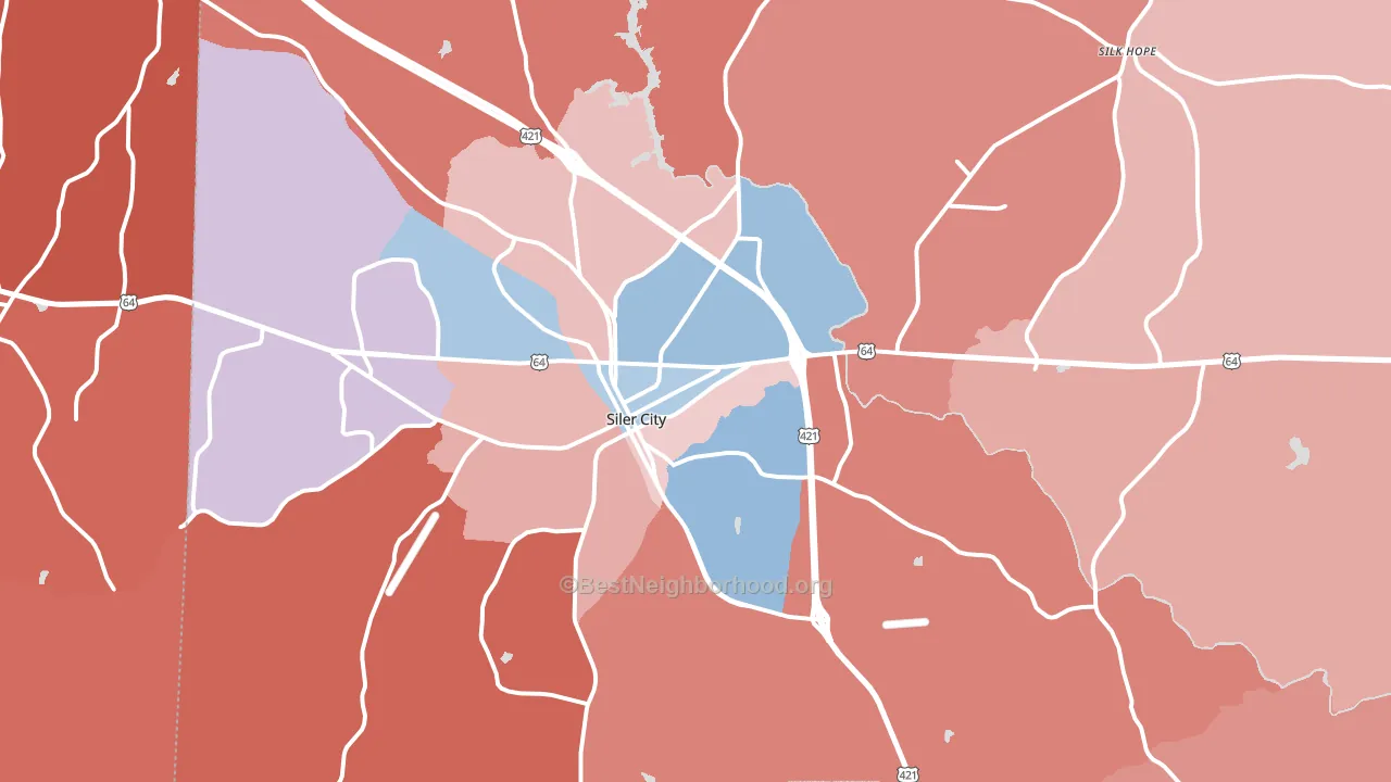 27344, NC block-group political-lean map