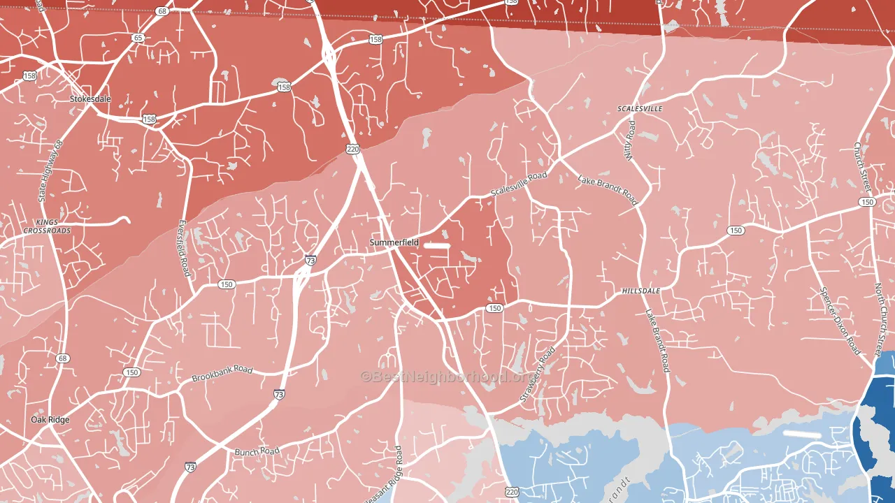 27358, NC block-group political-lean map
