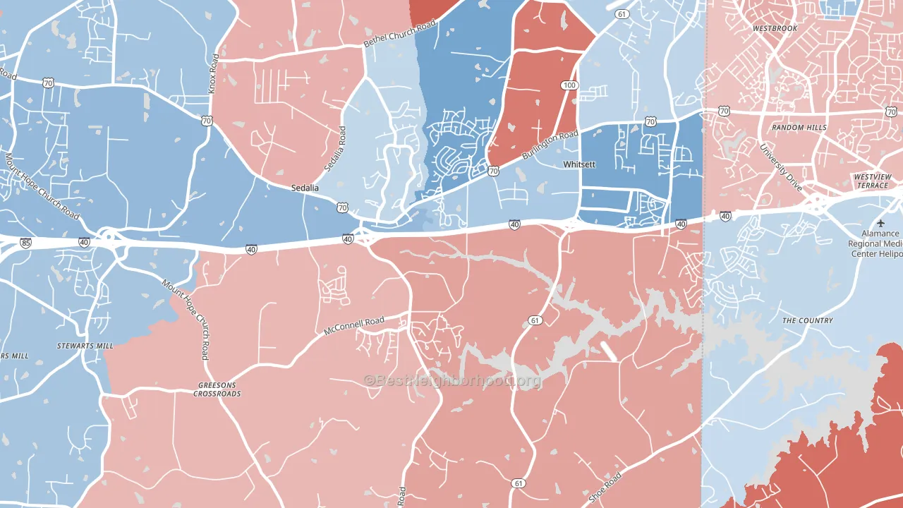 27377, NC block-group political-lean map