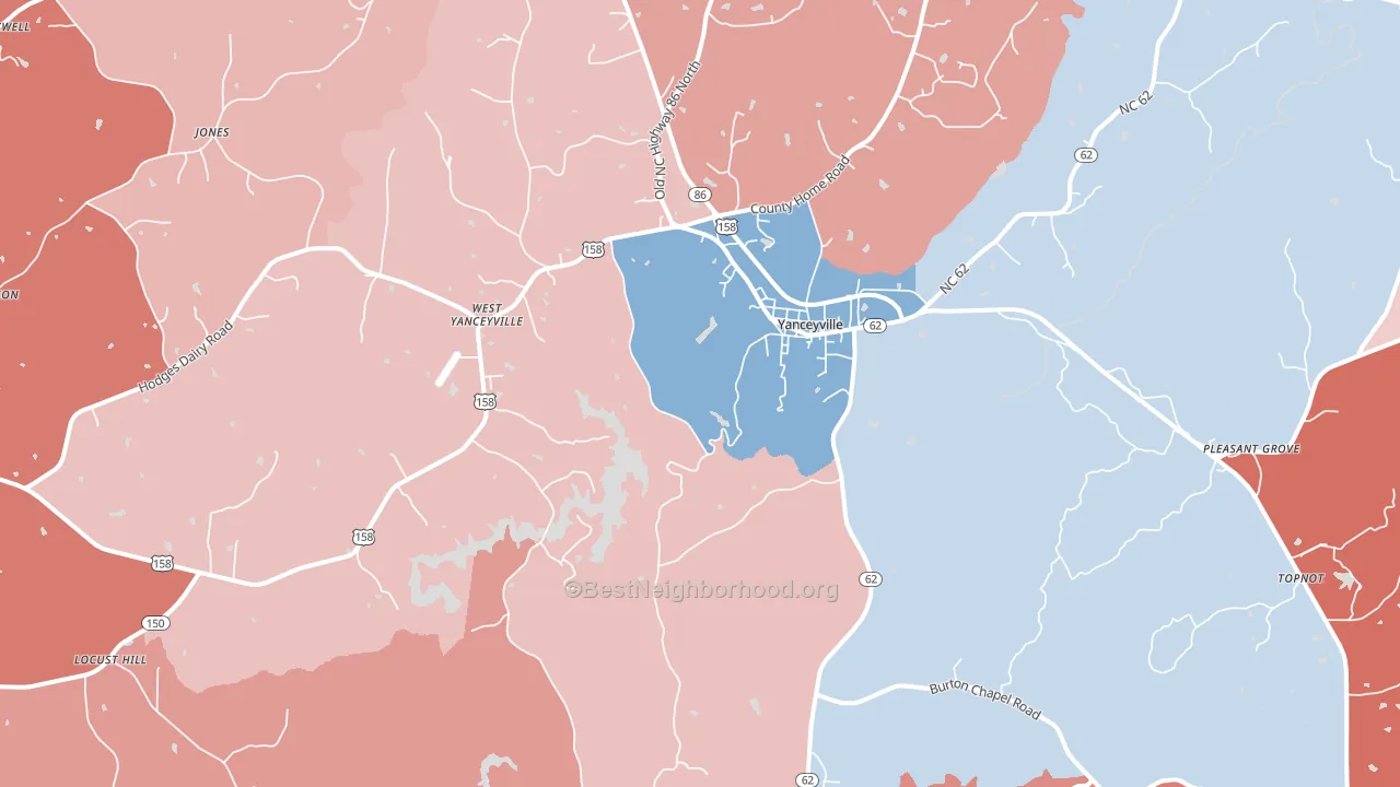 27379, NC block-group political-lean map