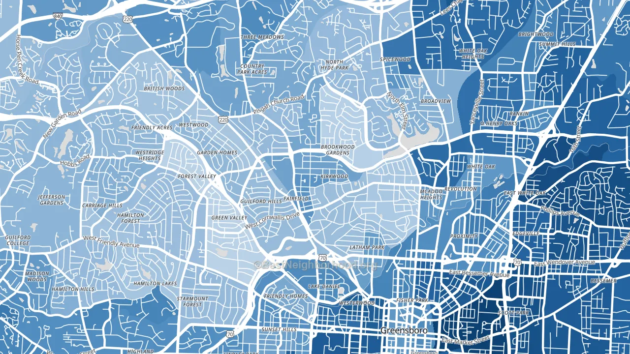 27408, NC block-group political-lean map