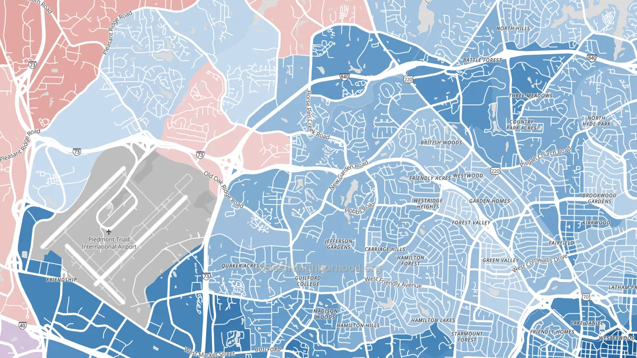 27410, NC block-group political-lean map