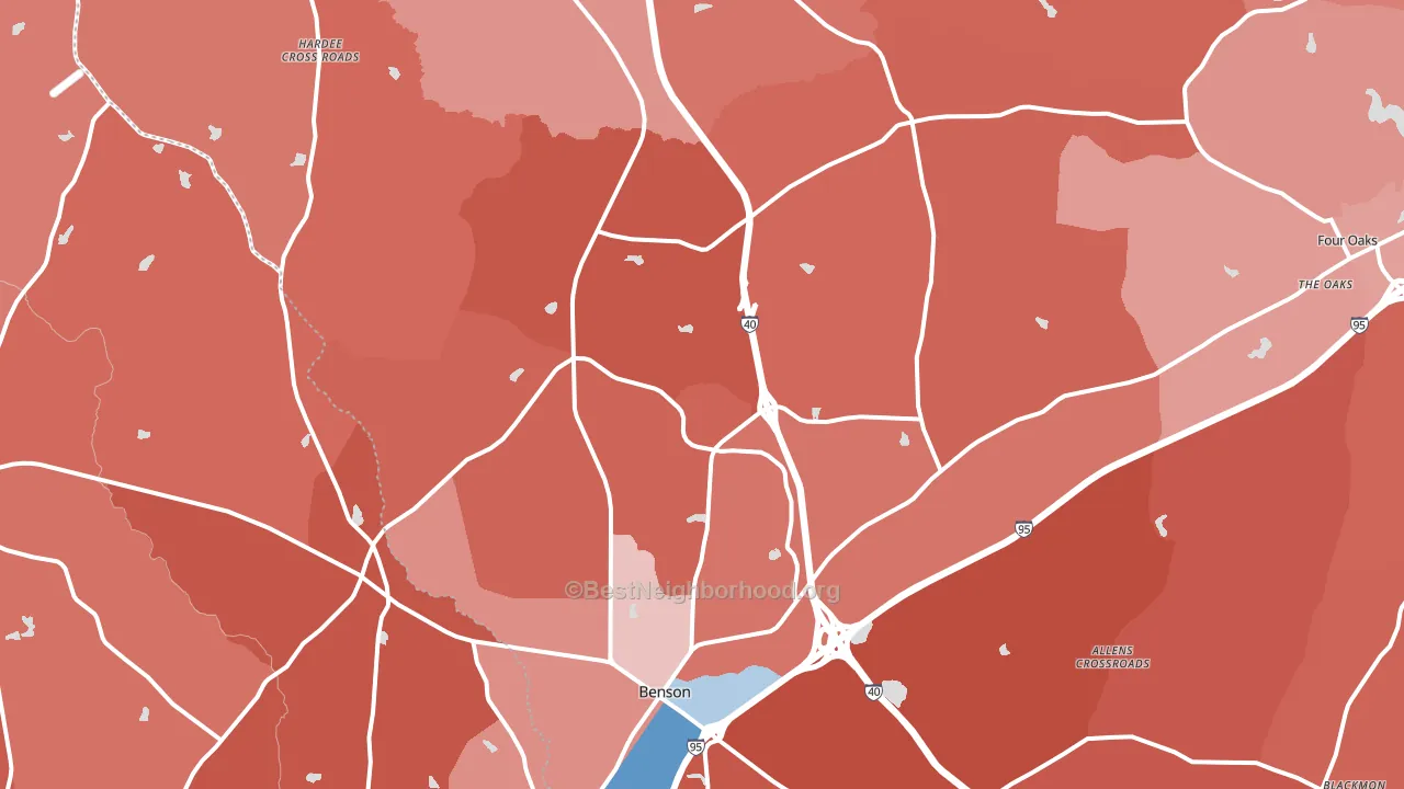 27504, NC block-group political-lean map