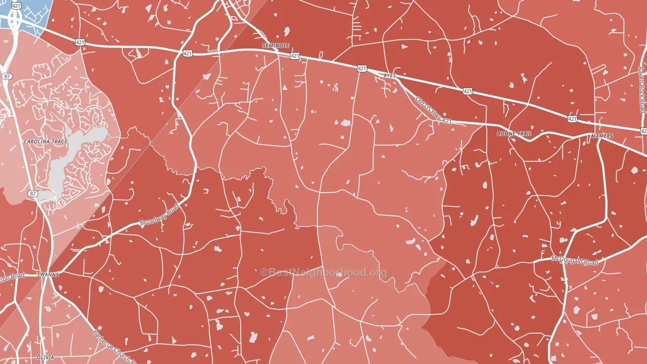 27505, NC block-group political-lean map