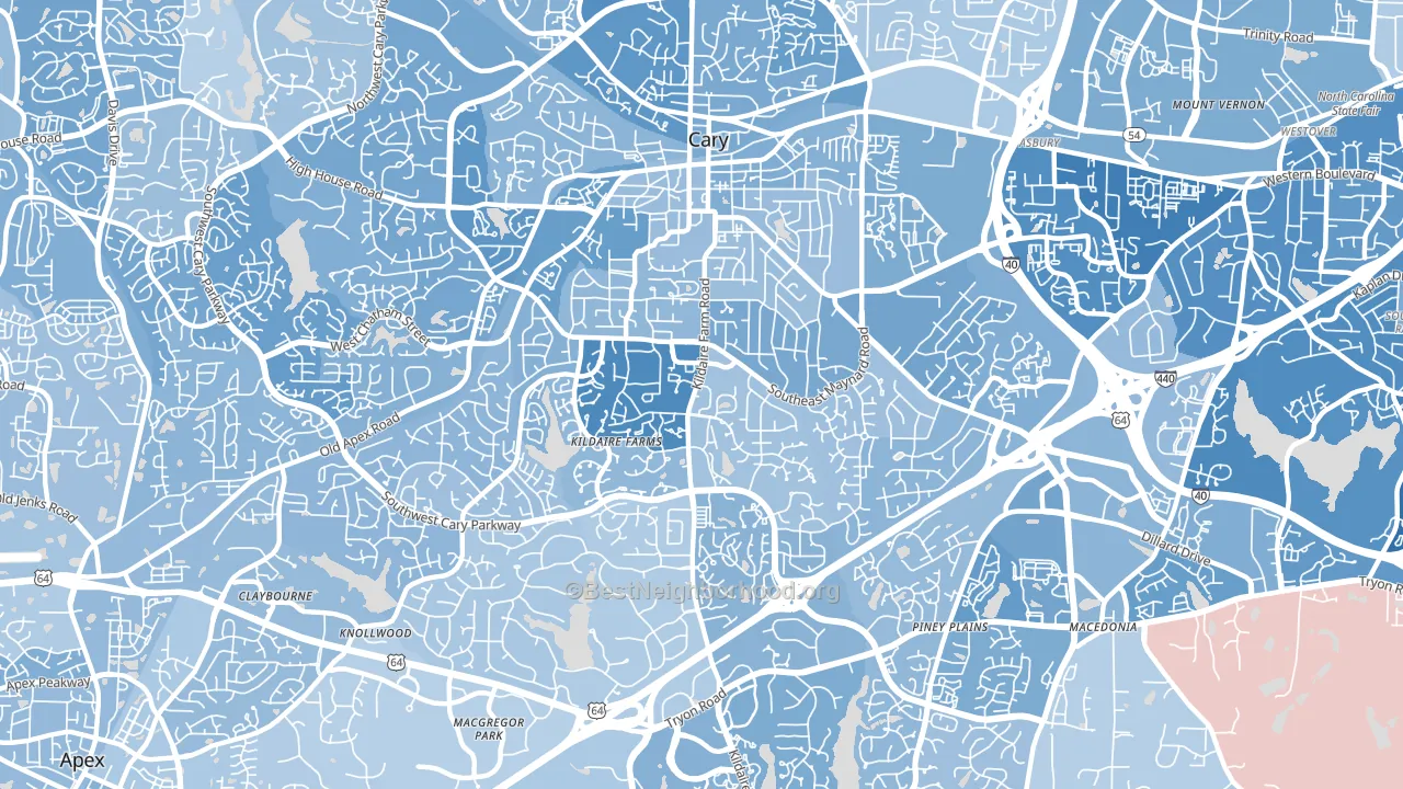 27511, NC block-group political-lean map
