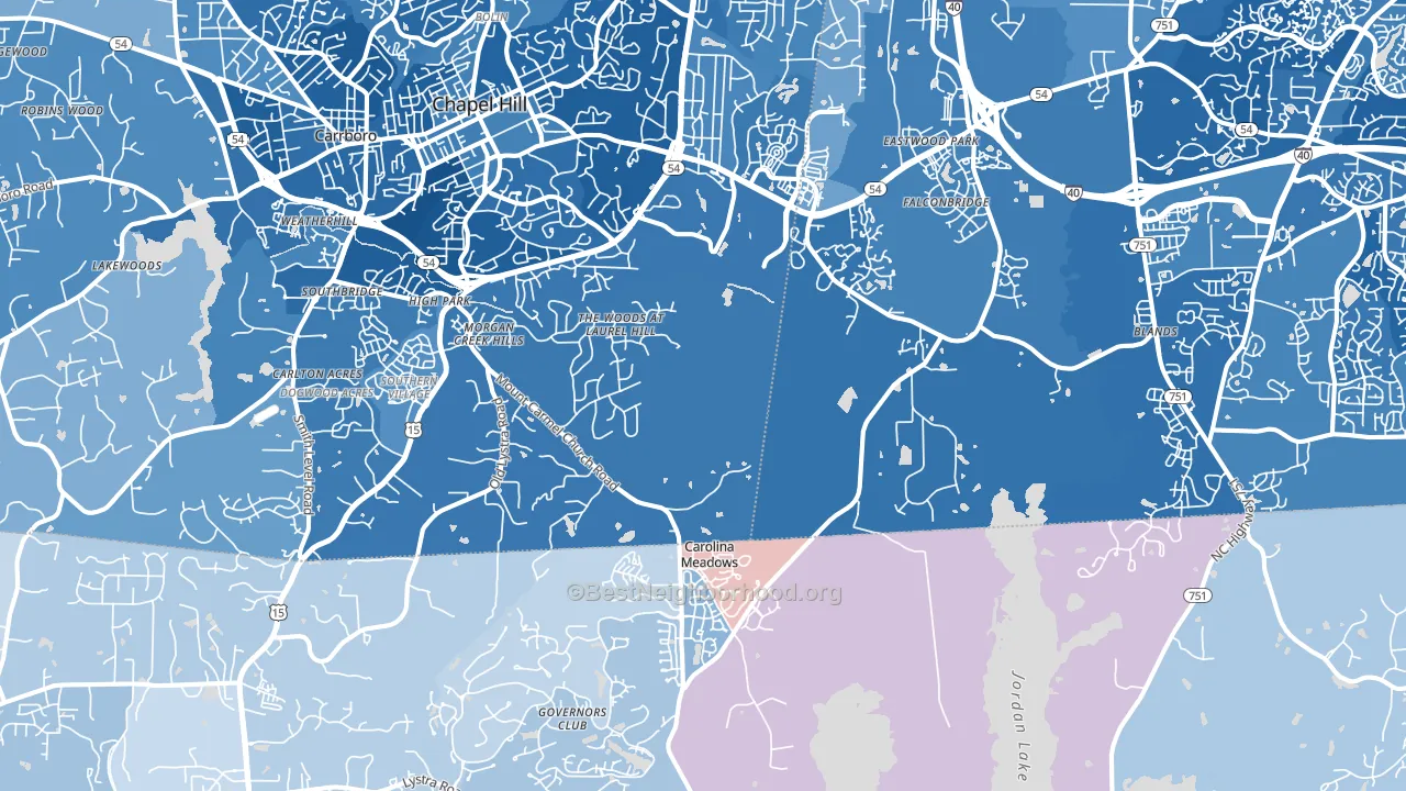 27517, NC block-group political-lean map