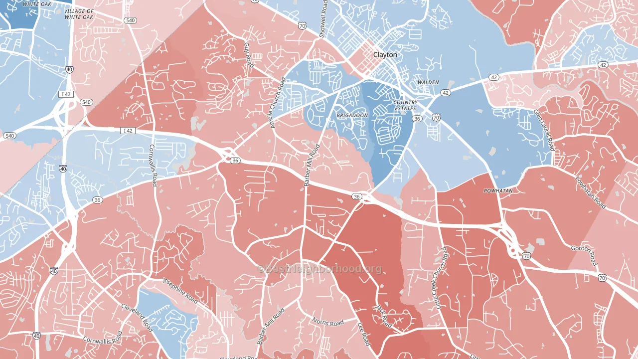 27520, NC block-group political-lean map