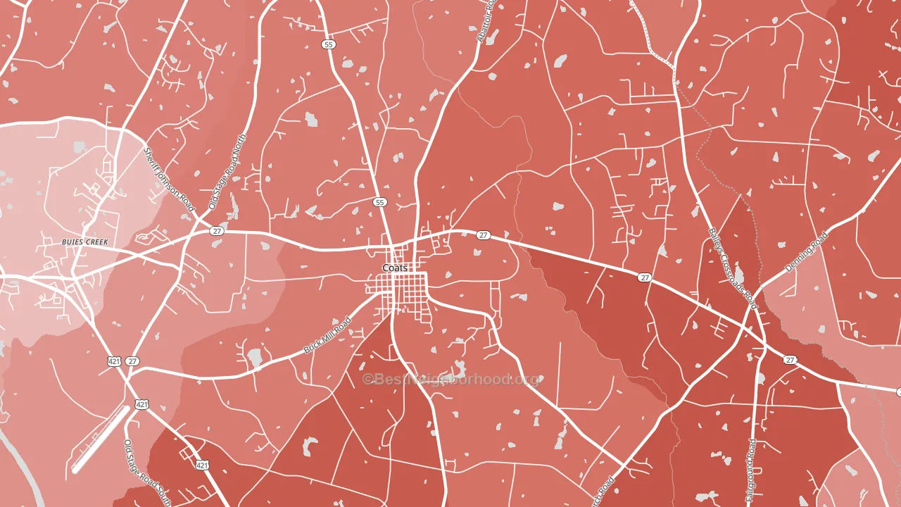 27521, NC block-group political-lean map