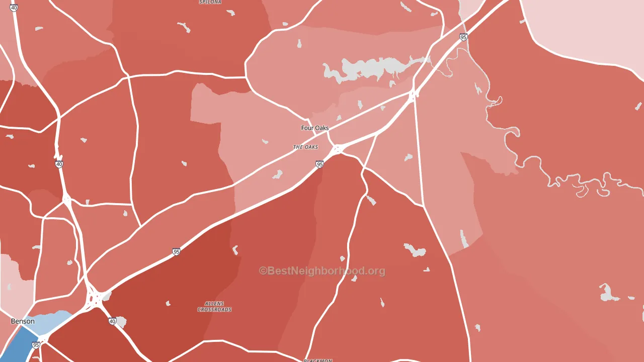 27524, NC block-group political-lean map