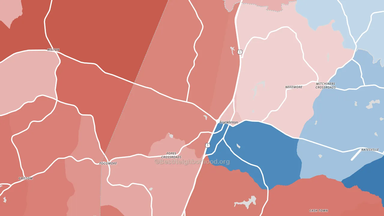 27525, NC block-group political-lean map