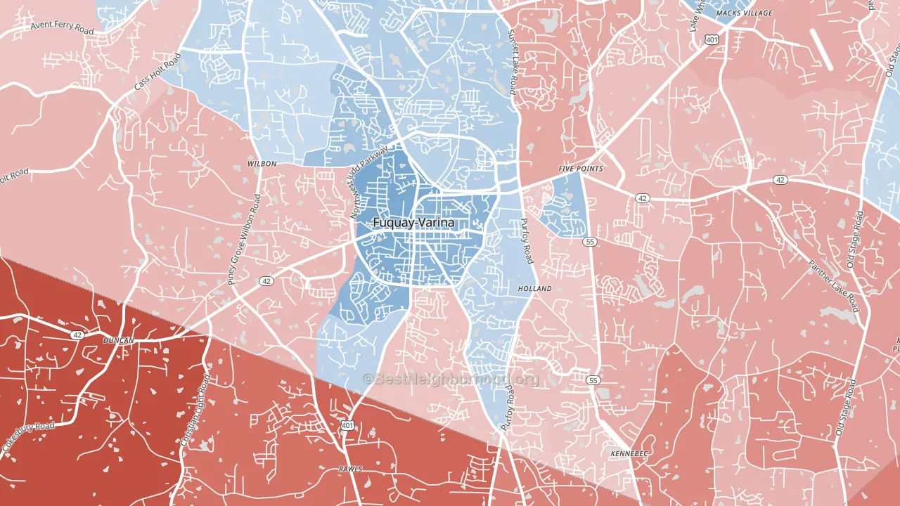 27526, NC block-group political-lean map