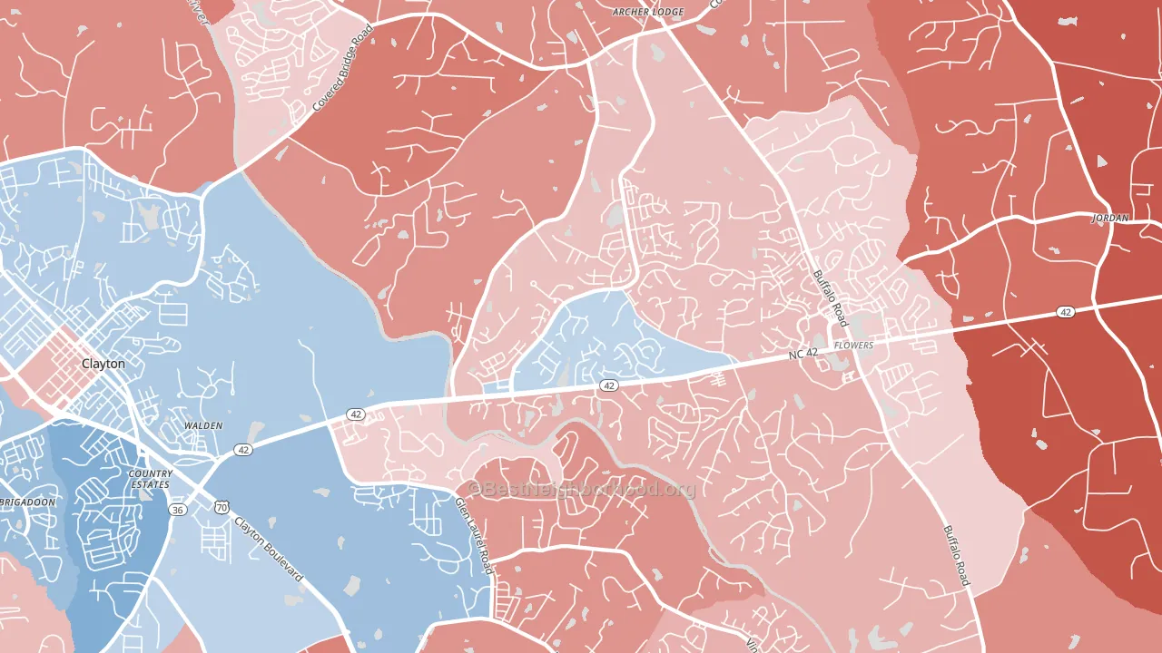27527, NC block-group political-lean map