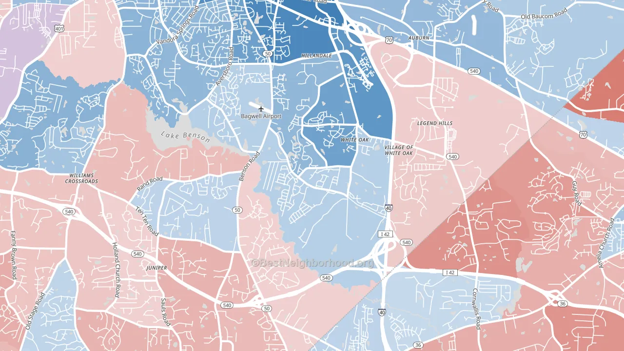 27529, NC block-group political-lean map