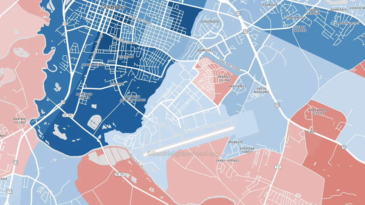 27531, NC block-group political-lean map