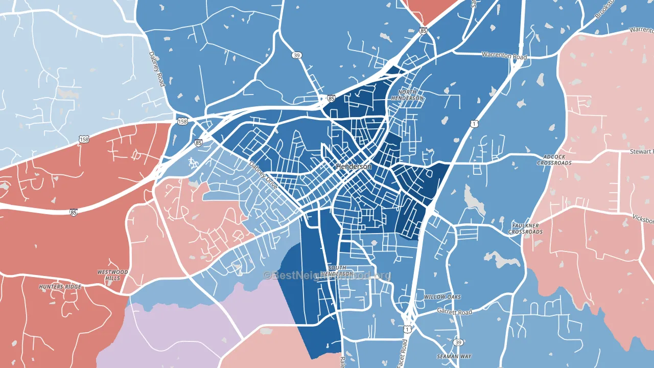 27536, NC block-group political-lean map