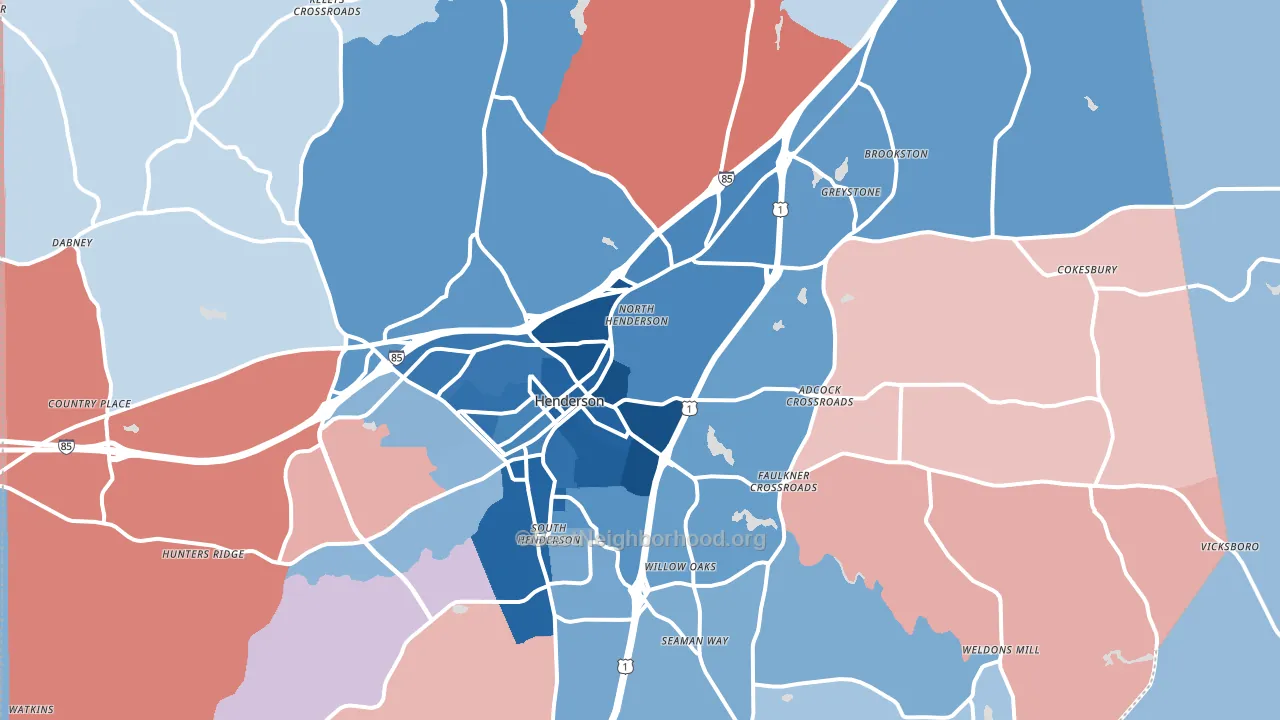 27537, NC block-group political-lean map