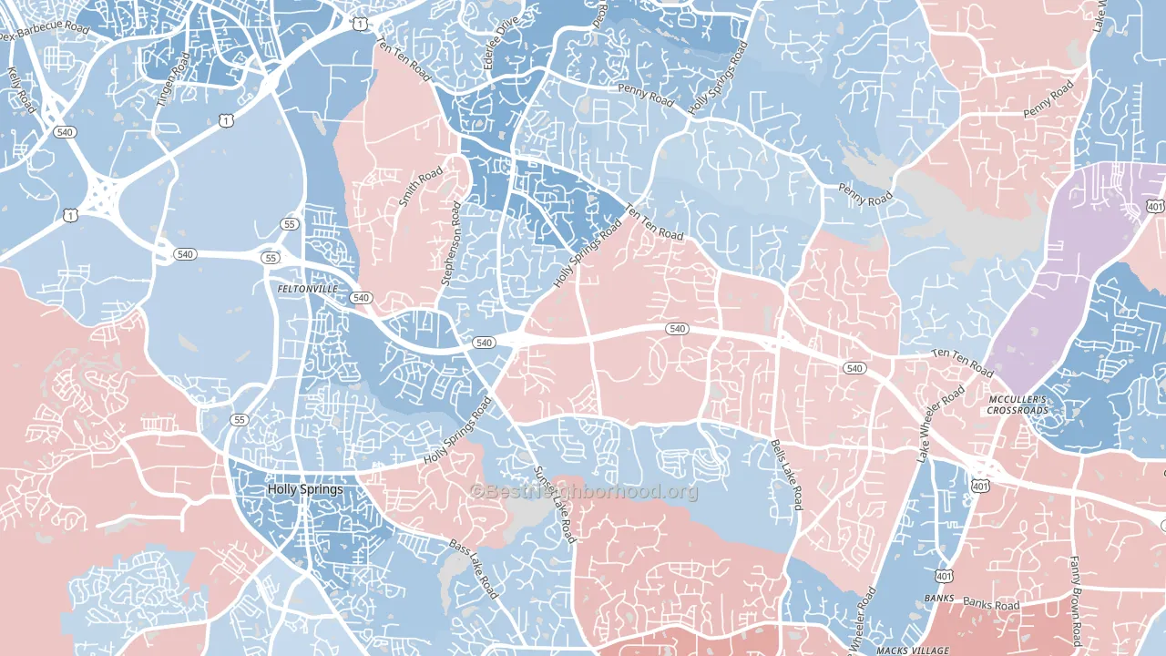 27539, NC block-group political-lean map