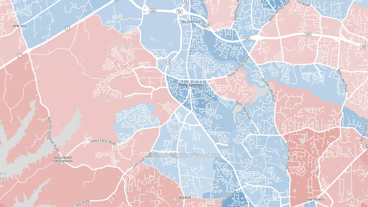 27540, NC block-group political-lean map