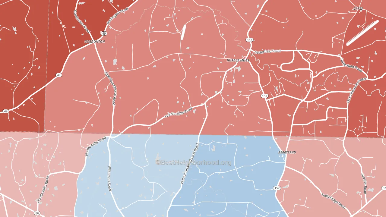 27541, NC block-group political-lean map