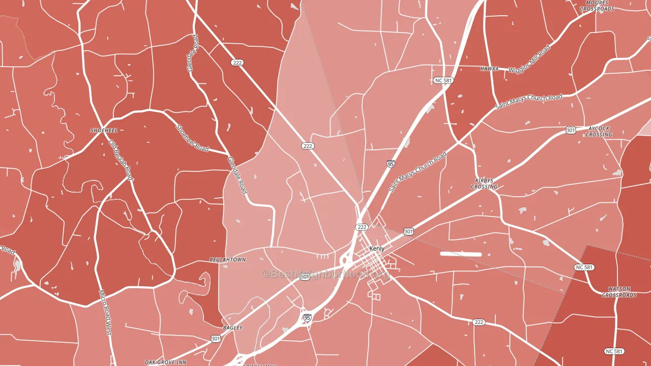 27542, NC block-group political-lean map