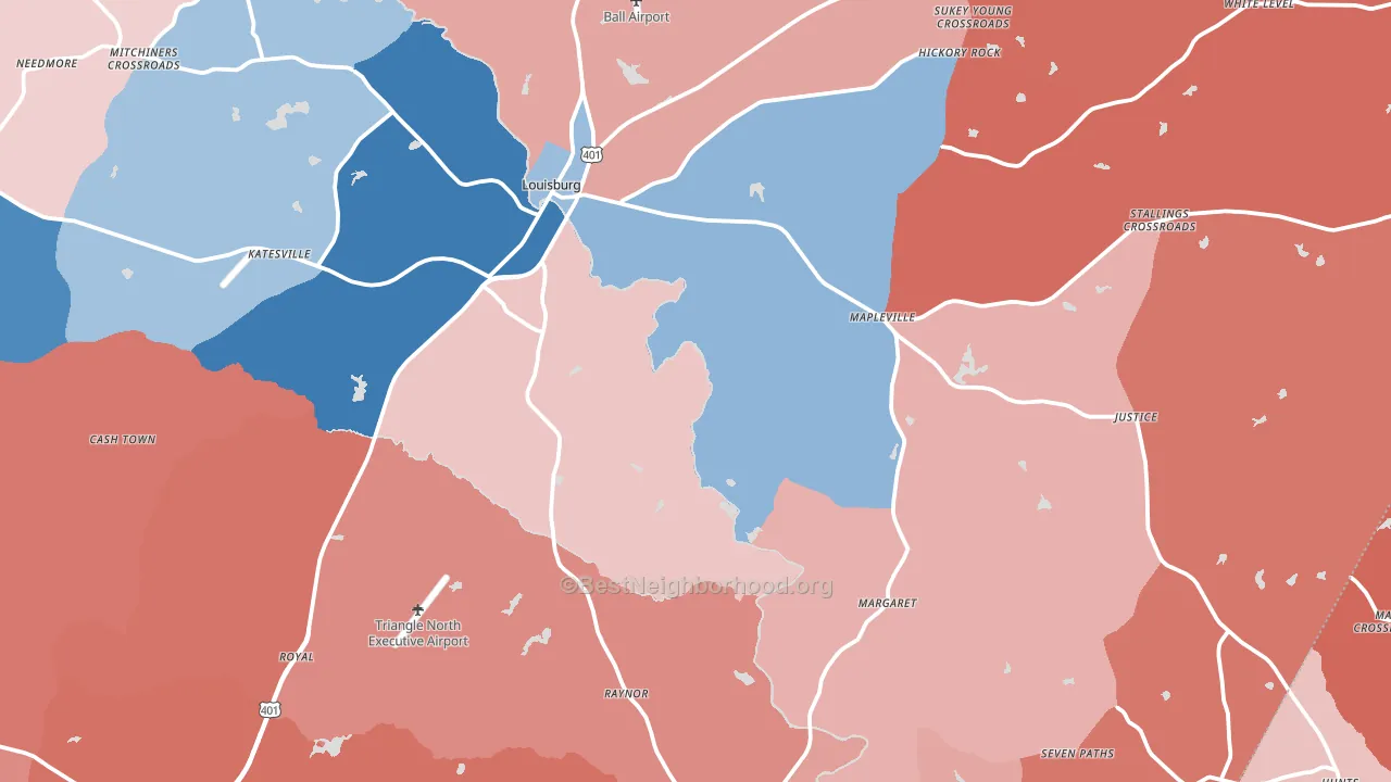 27549, NC block-group political-lean map