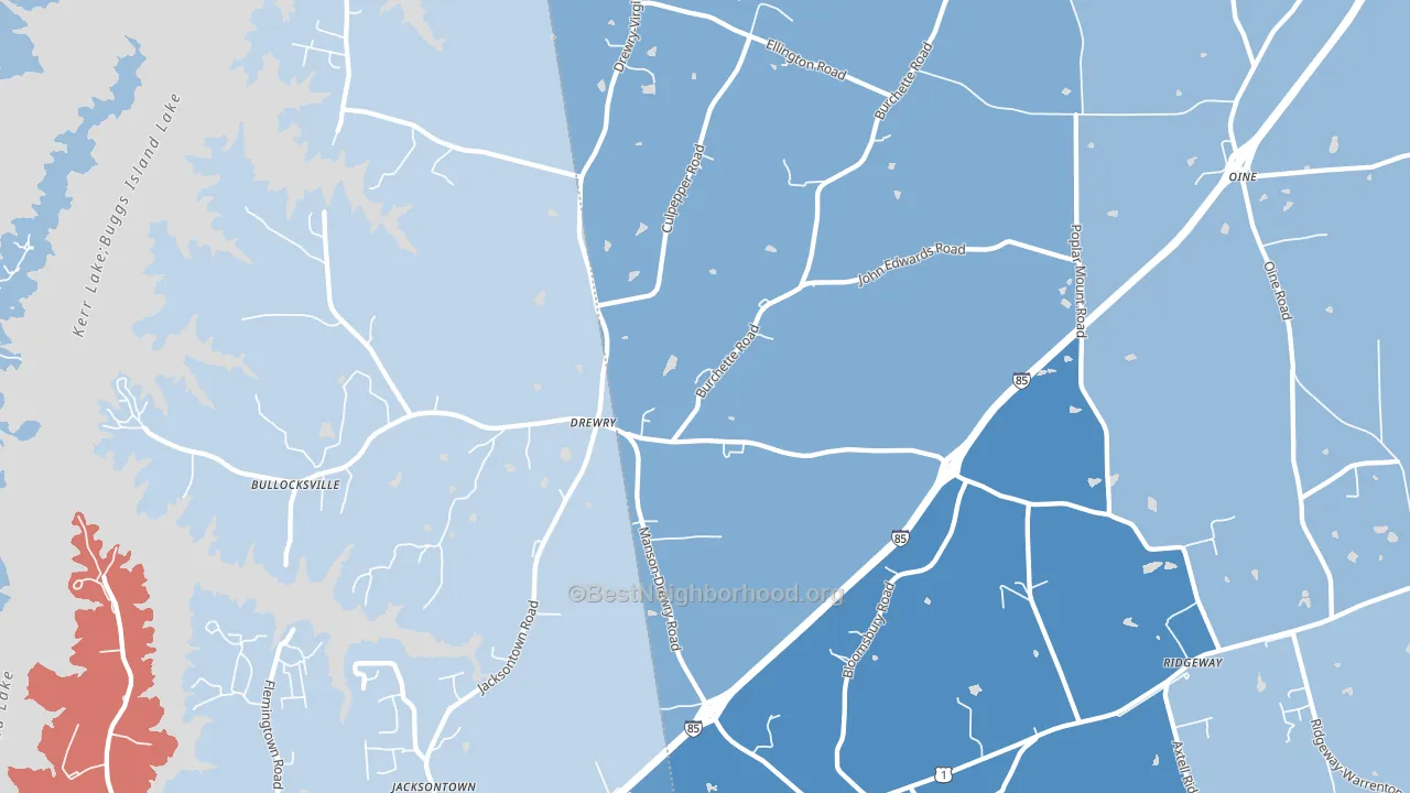 27553, NC block-group political-lean map