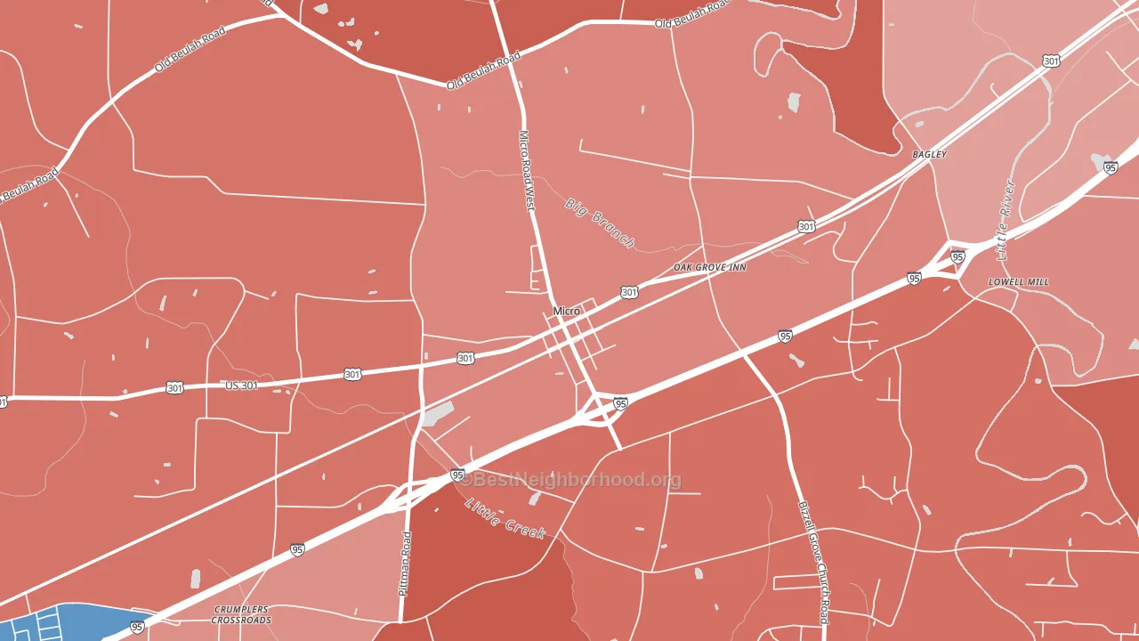 27555, NC block-group political-lean map