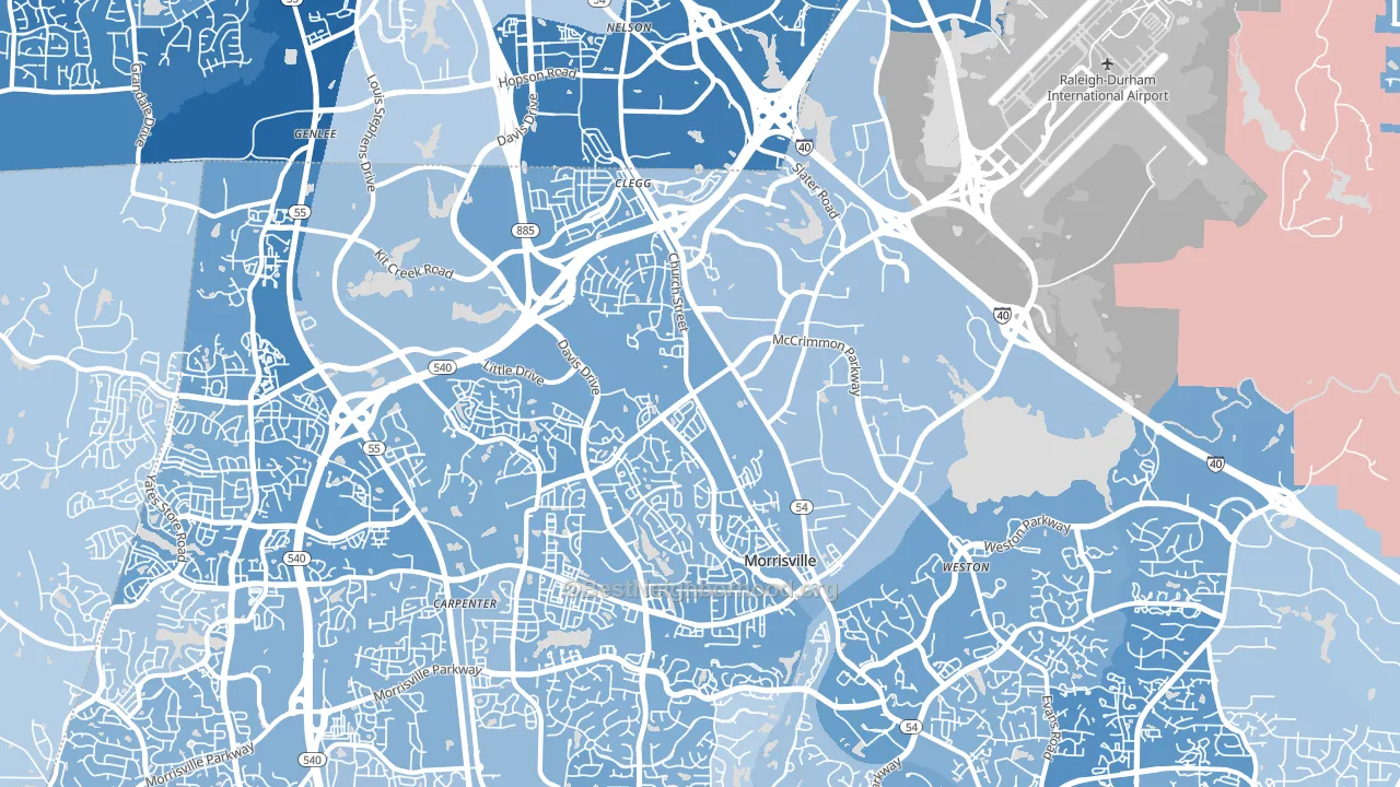 27560, NC block-group political-lean map