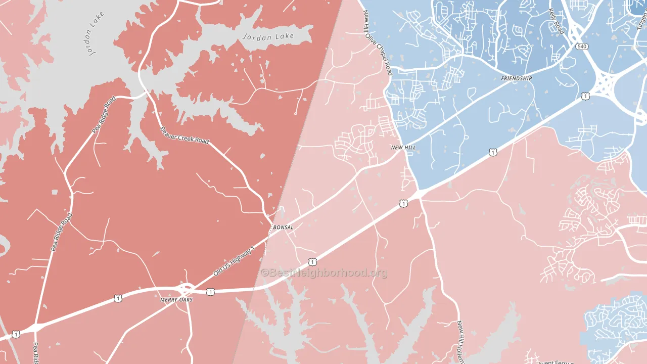 27562, NC block-group political-lean map