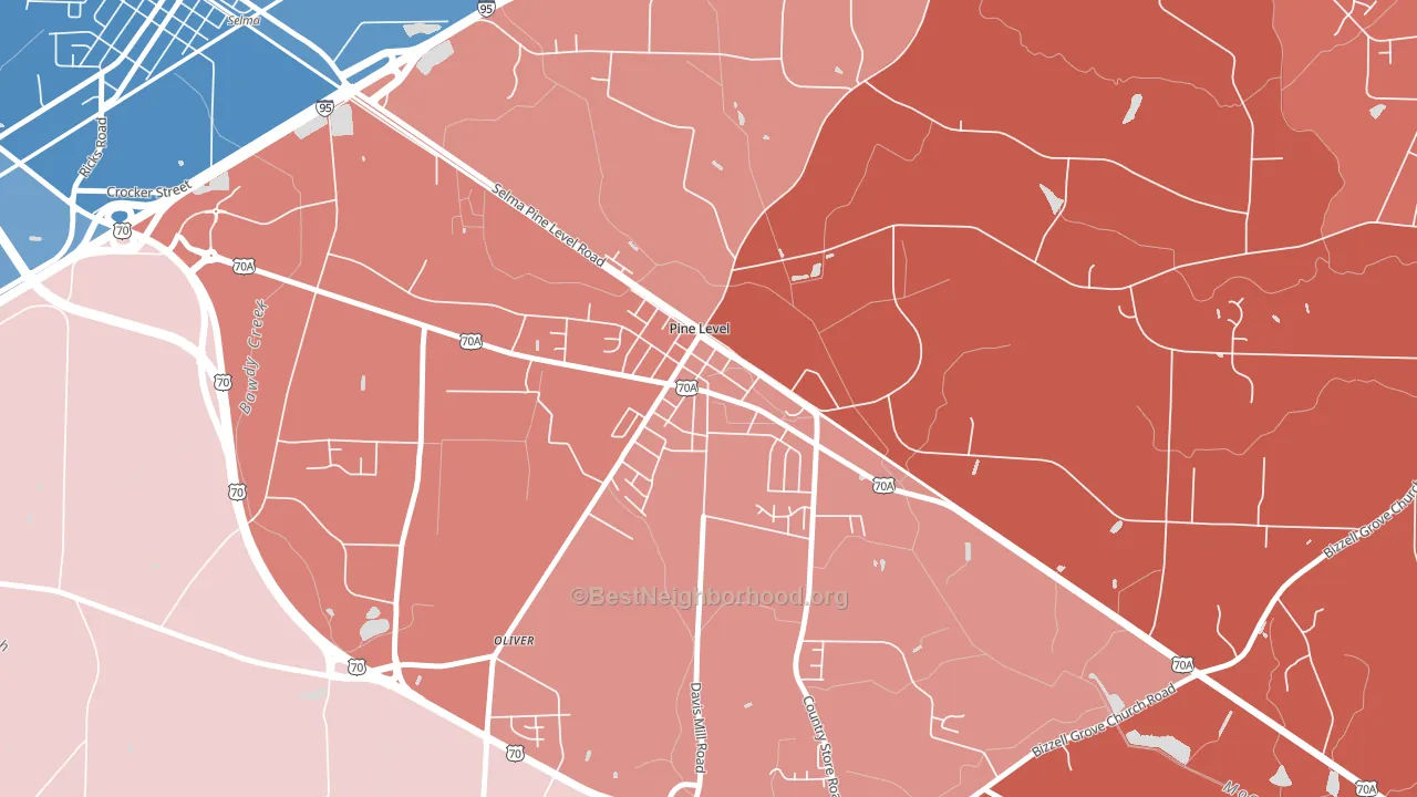 27568, NC block-group political-lean map