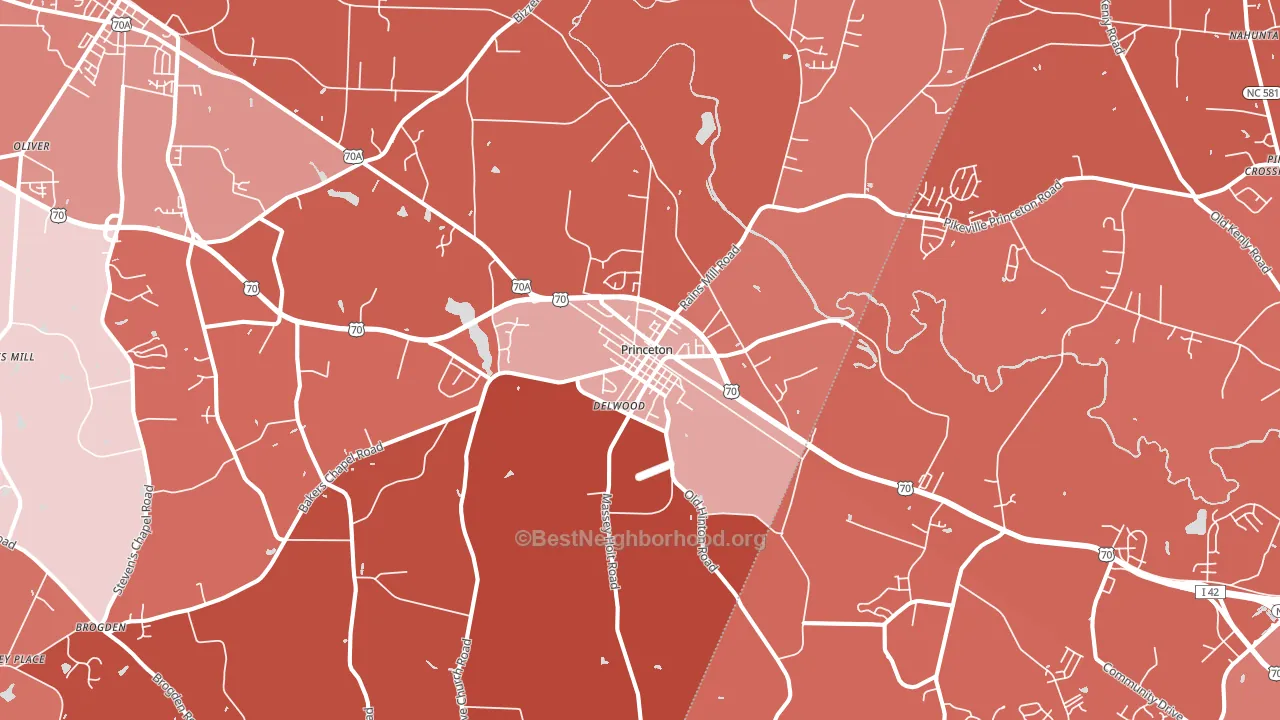 27569, NC block-group political-lean map