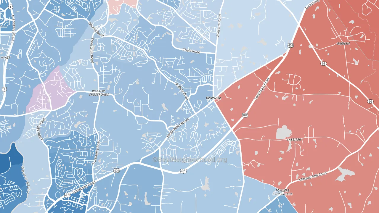27571, NC block-group political-lean map