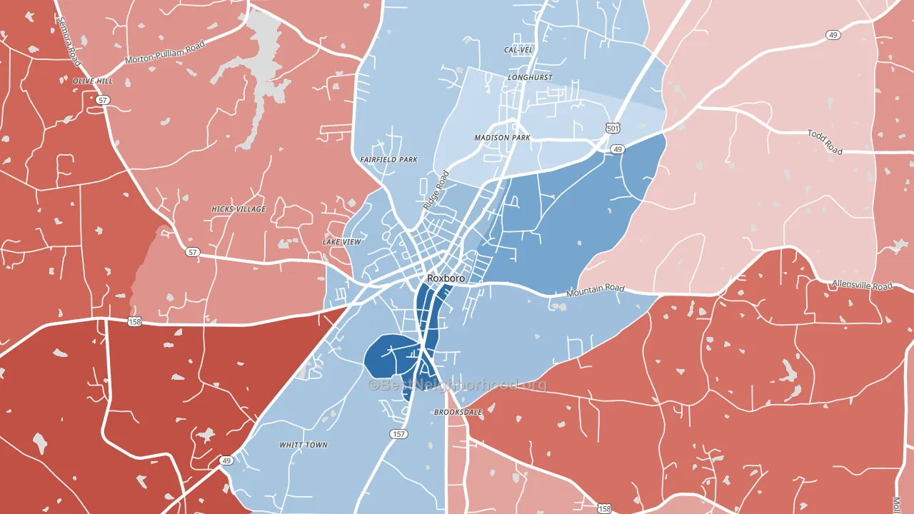 27573, NC block-group political-lean map