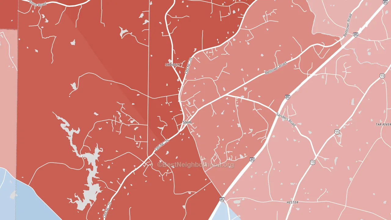 27581, NC block-group political-lean map