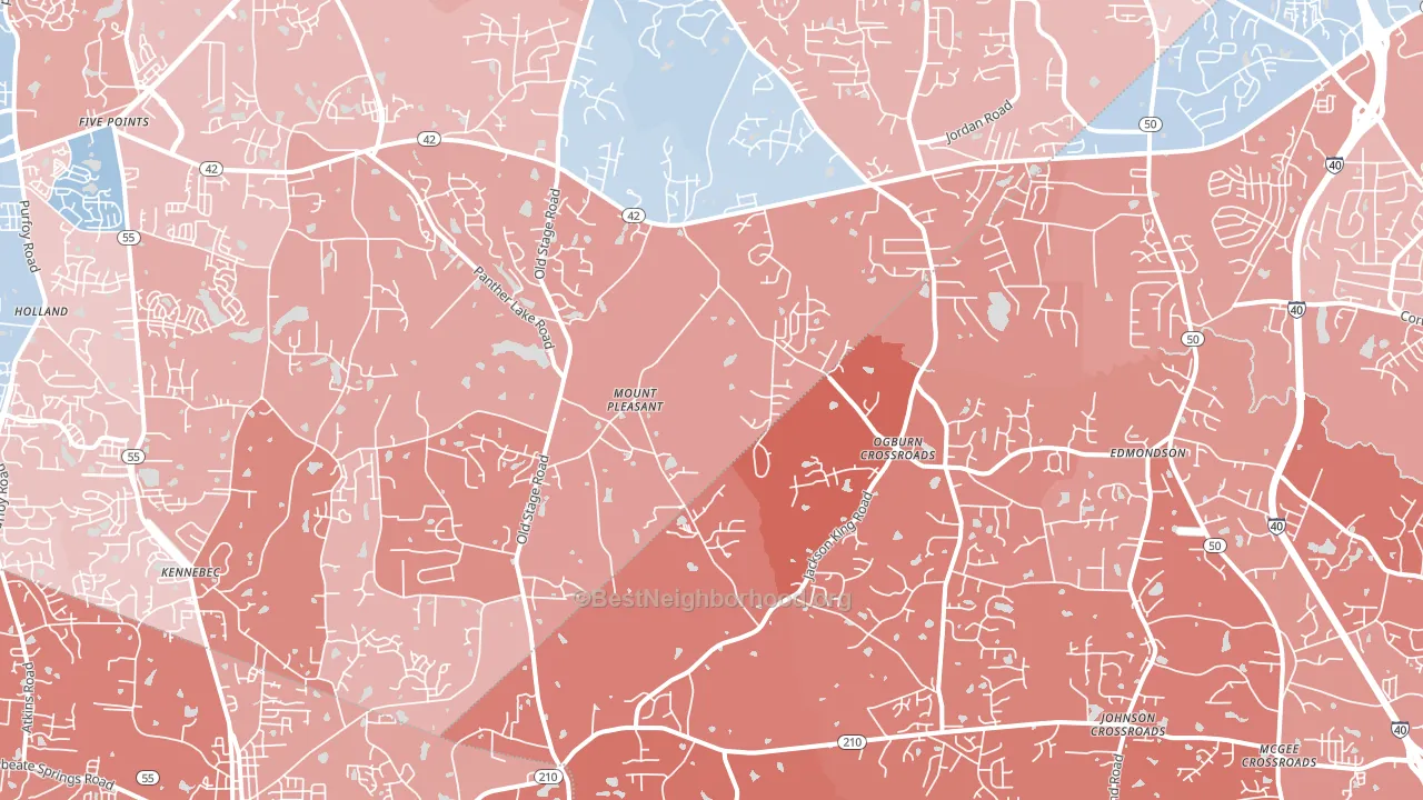27592, NC block-group political-lean map