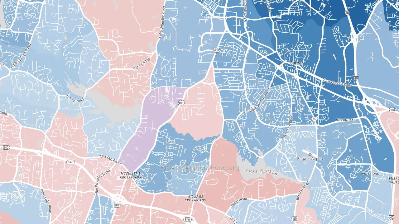 27603, NC block-group political-lean map