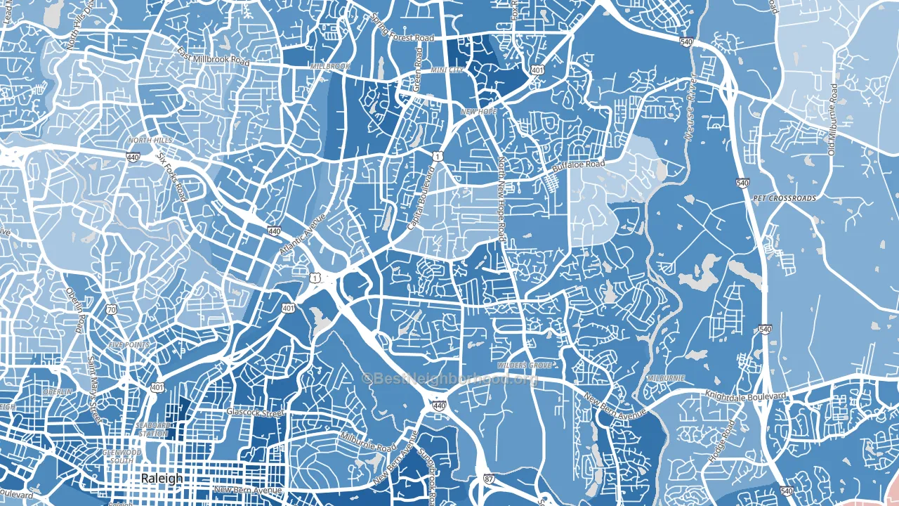 27604, NC block-group political-lean map