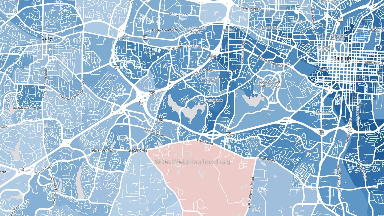 27606, NC block-group political-lean map