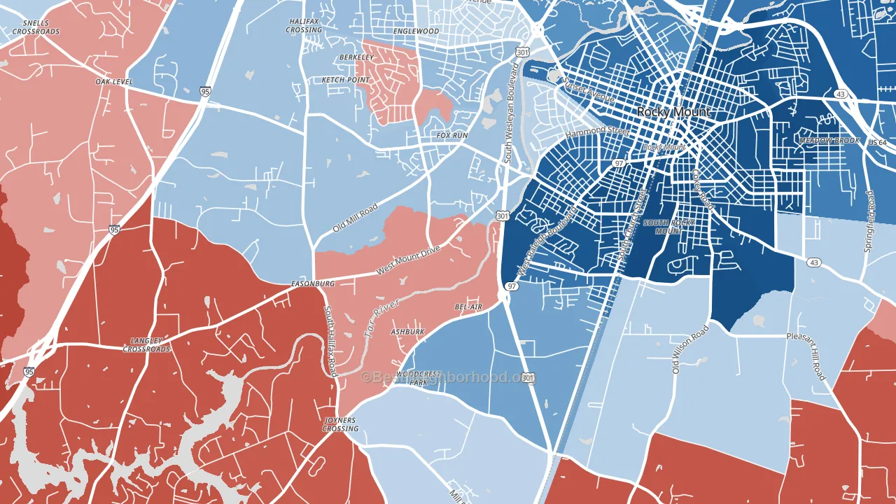 27803, NC block-group political-lean map