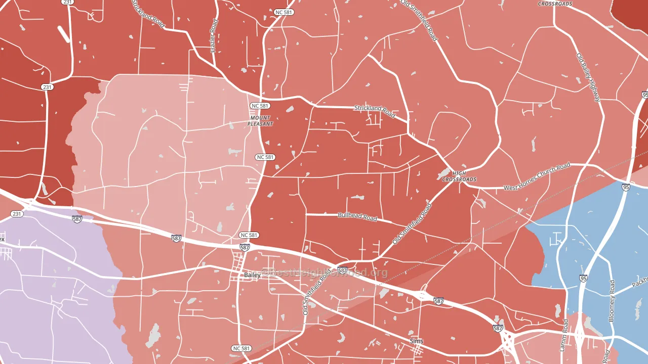 27807, NC block-group political-lean map