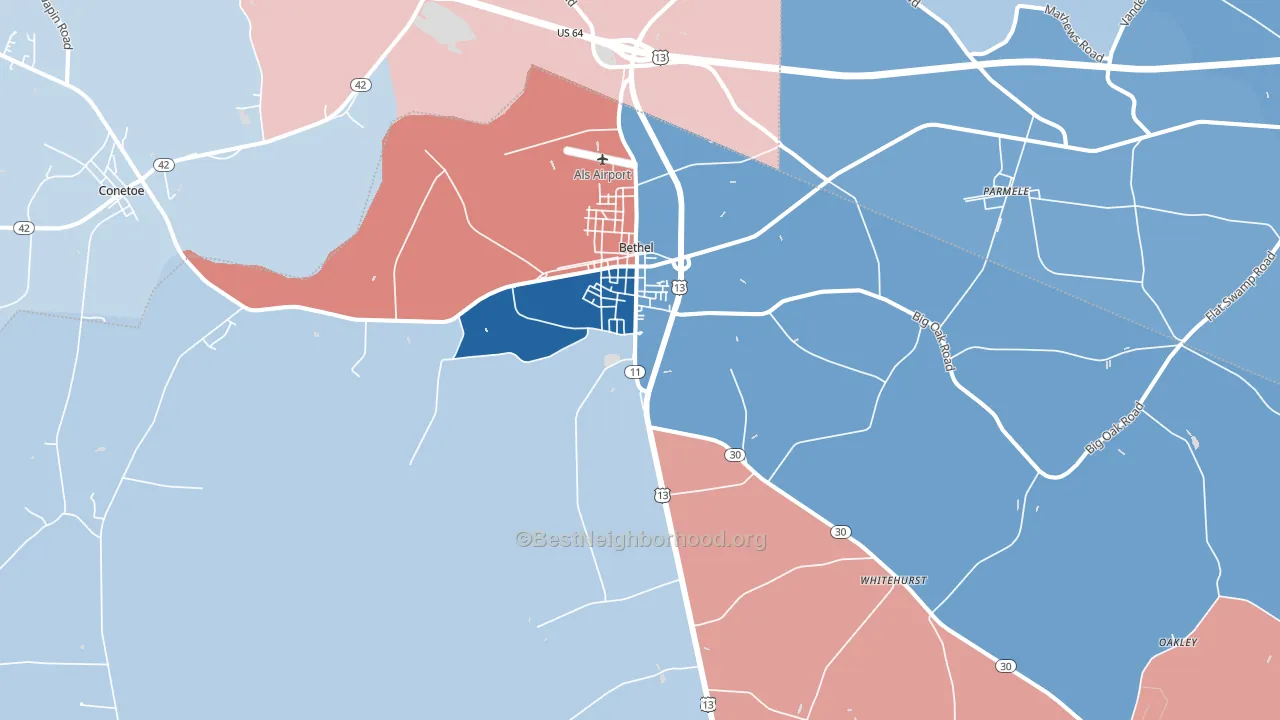 27812, NC block-group political-lean map
