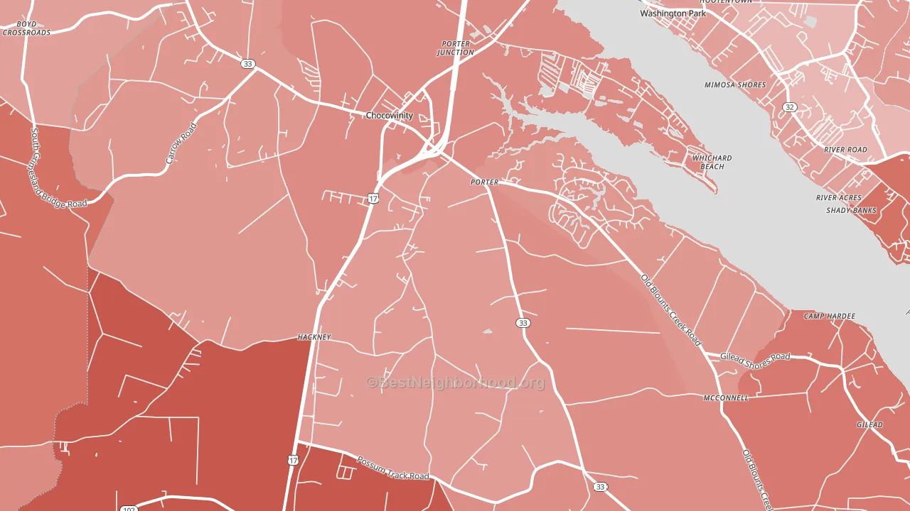 27817, NC block-group political-lean map